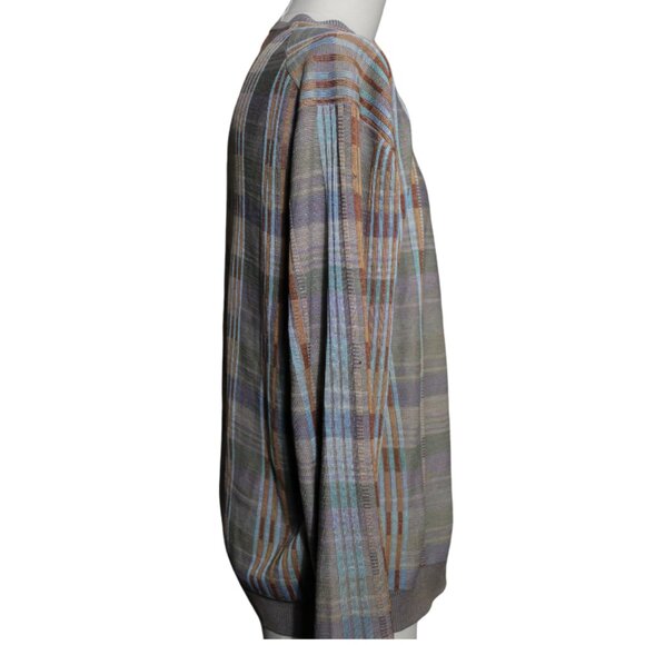 Men's Multicolor Plaid Crewneck Sweater - Picture 4 of 7